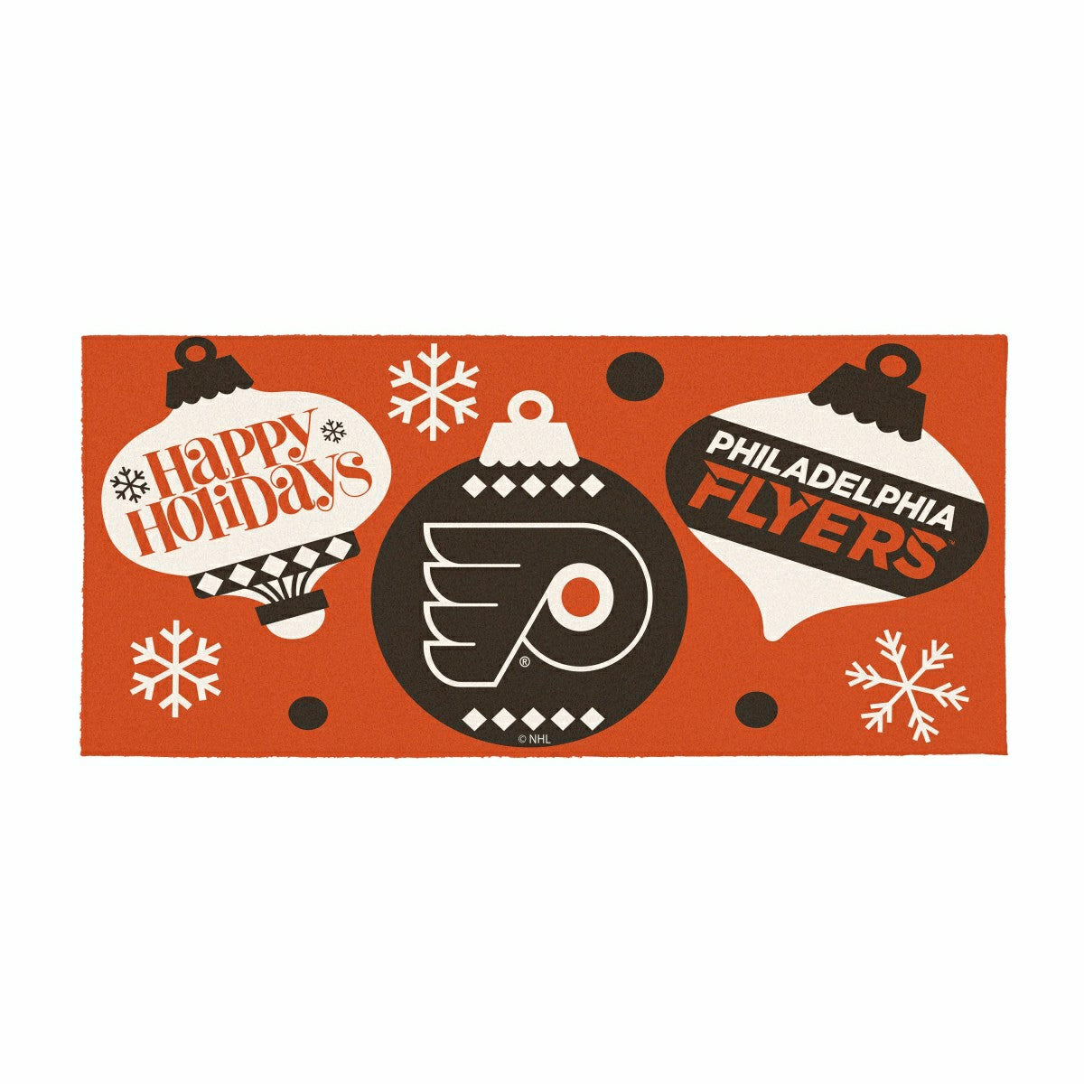 Philadelphia Flyers Holiday Flocked Coir Sassafras Switch Mat, 22"x10" - NHL