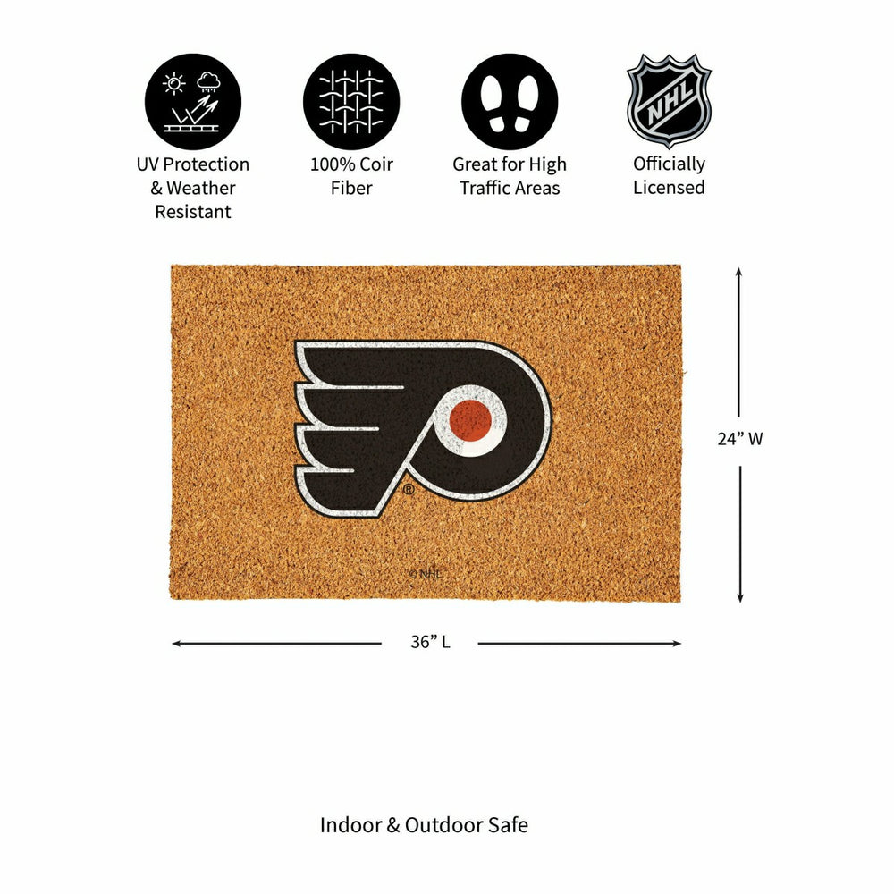 Philadelphia Flyers Large Full Color Coir Mat, 36"x24" - NHL