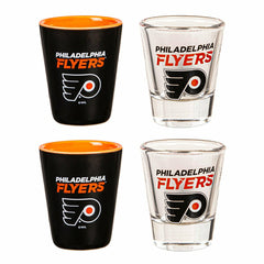 Philadelphia Flyers 4-Piece Ceramic and Glass 2oz. Shot Glass Set - NHL Home