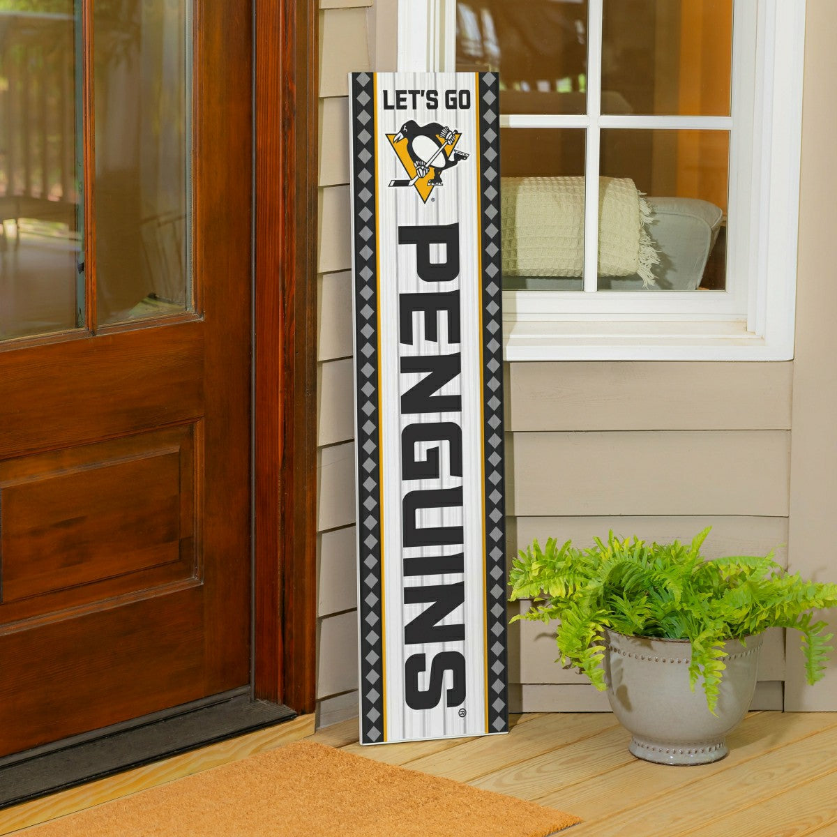 47" Double Sided Leaner, Pittsburgh Penguins, Christmas - NHL Home