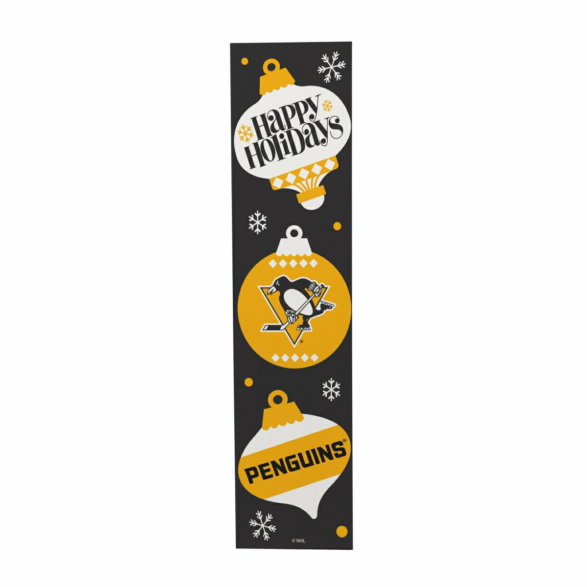 47" Double Sided Leaner, Pittsburgh Penguins, Christmas - NHL Home