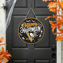 Pittsburgh Penguins Halloween Round Door Décor with Hanging Rope, 18x1 - NHL Home