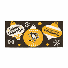 Pittsburgh Penguins Holiday Flocked Coir Sassafras Switch Mat, 22"x10" - NHL
