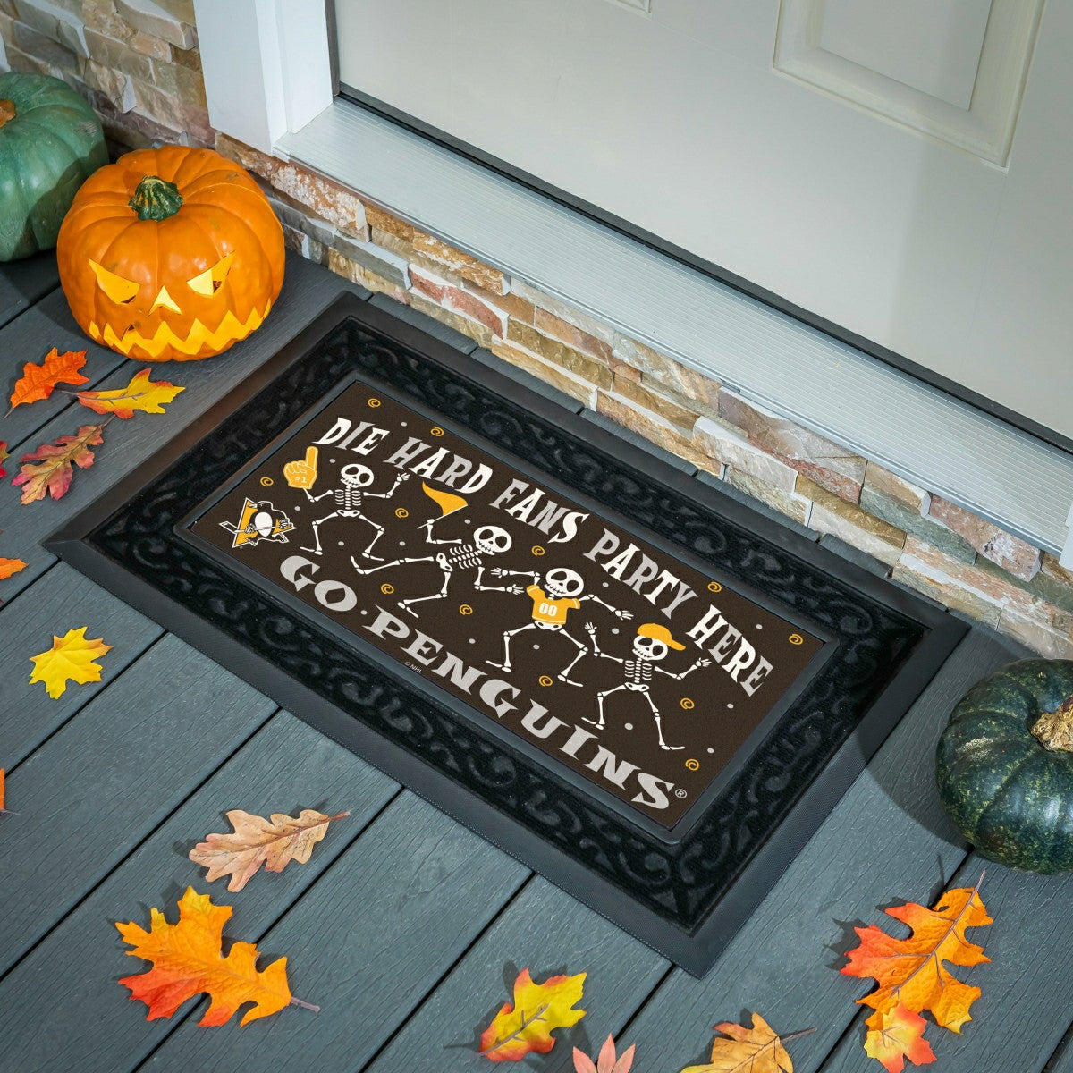Pittsburgh Penguins Flocked Coir Halloween Sassafras Switch Mat, 22"x1 - NHL