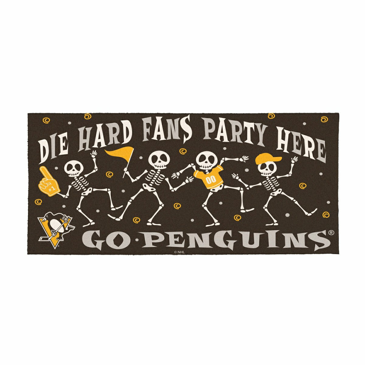 Pittsburgh Penguins Flocked Coir Halloween Sassafras Switch Mat, 22"x1 - NHL