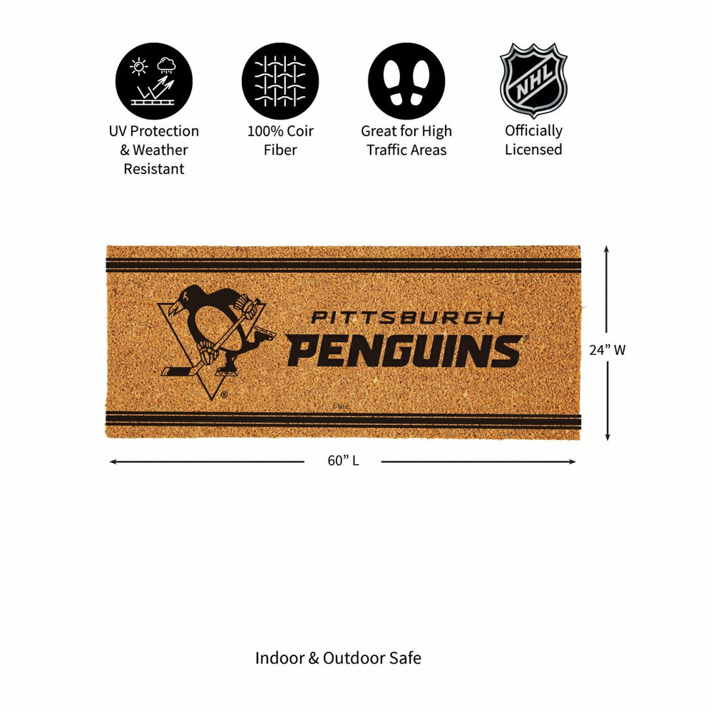 Pittsburgh Penguins Extra Large One Color Coir Mat, 60"x24" - NHL