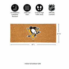 Pittsburgh Penguins Extra Large Full Color Coir Mat, 60"x24" - NHL