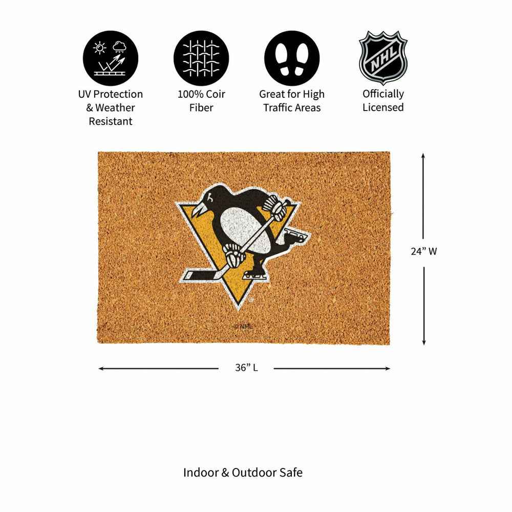 Pittsburgh Penguins Large Full Color Coir Mat, 36"x24" - NHL