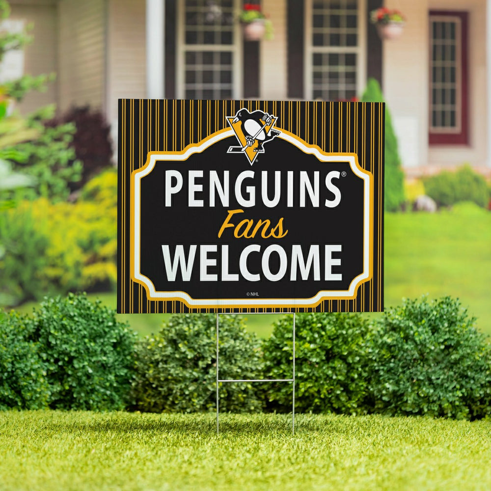 Pittsburgh Penguins Coroplast Yard Sign, "Fans Welcome" - NHL Home