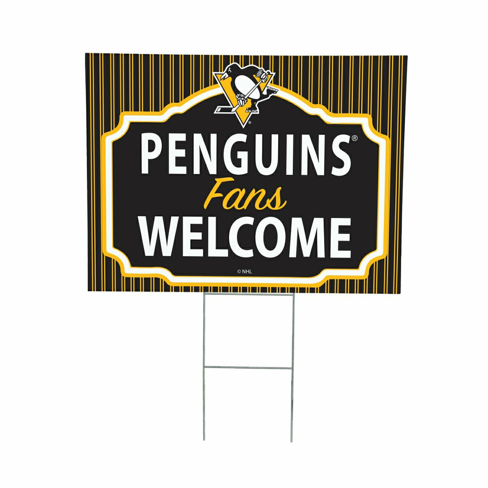 Pittsburgh Penguins Coroplast Yard Sign, "Fans Welcome" - NHL Home