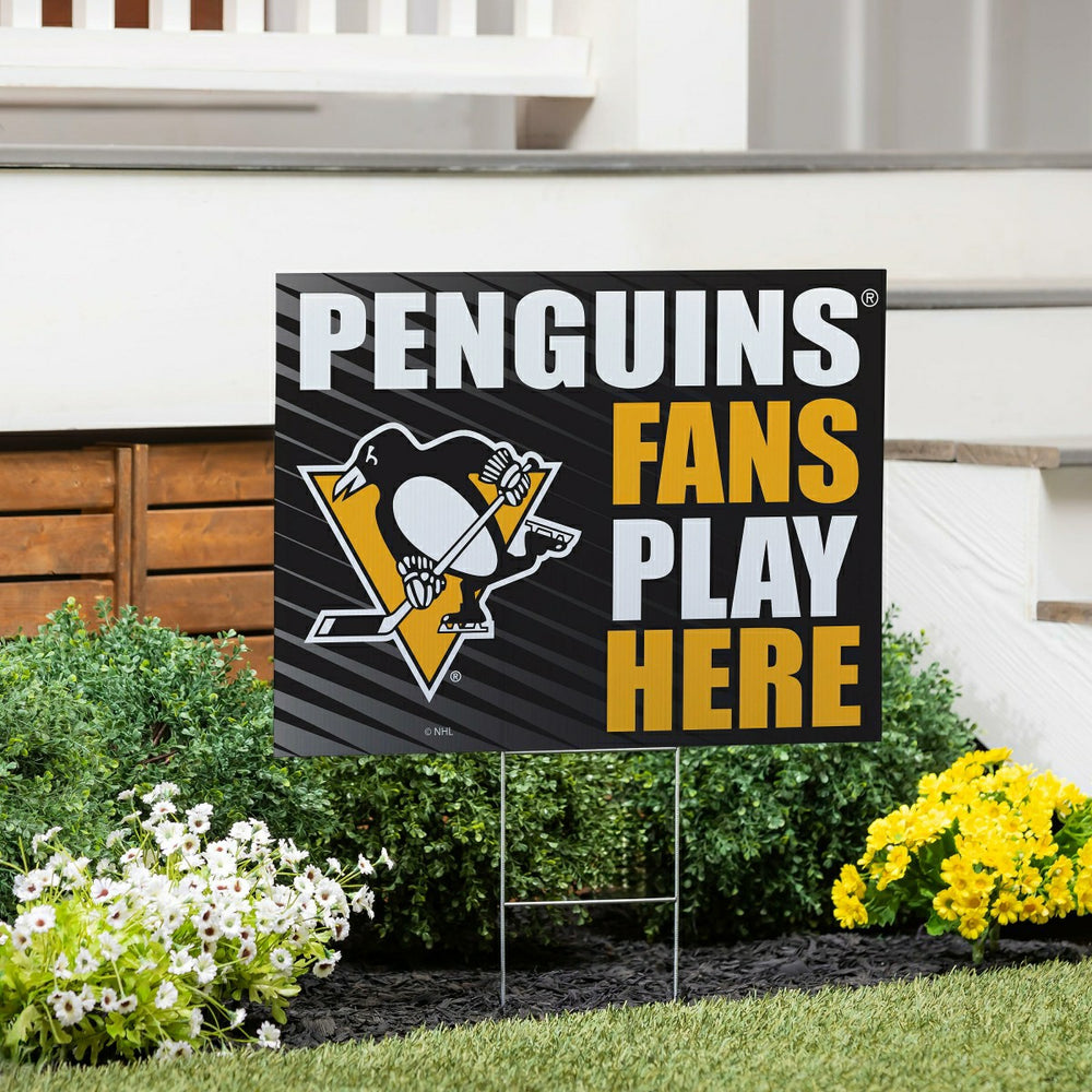 Pittsburgh Penguins Coroplast Yard Sign "Fans Play Here" - NHL Home