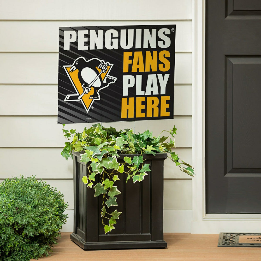 Pittsburgh Penguins Coroplast Yard Sign "Fans Play Here" - NHL Home