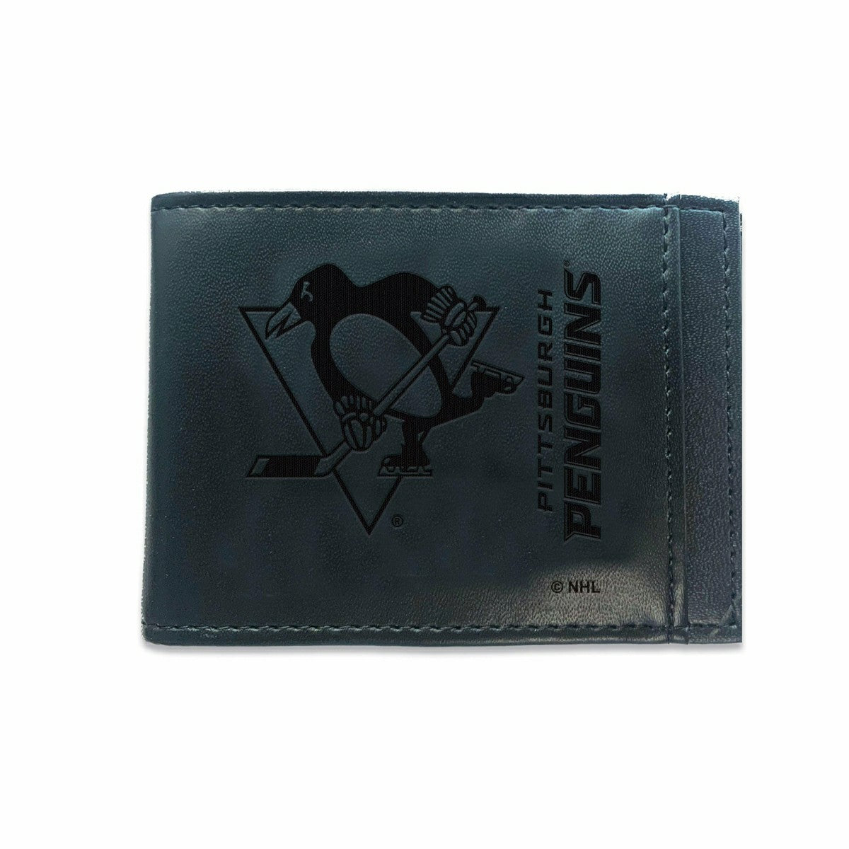 Front Pocket Wallet w/ RFID Blocking, Pittsburgh Penguins, Black - NHL Home