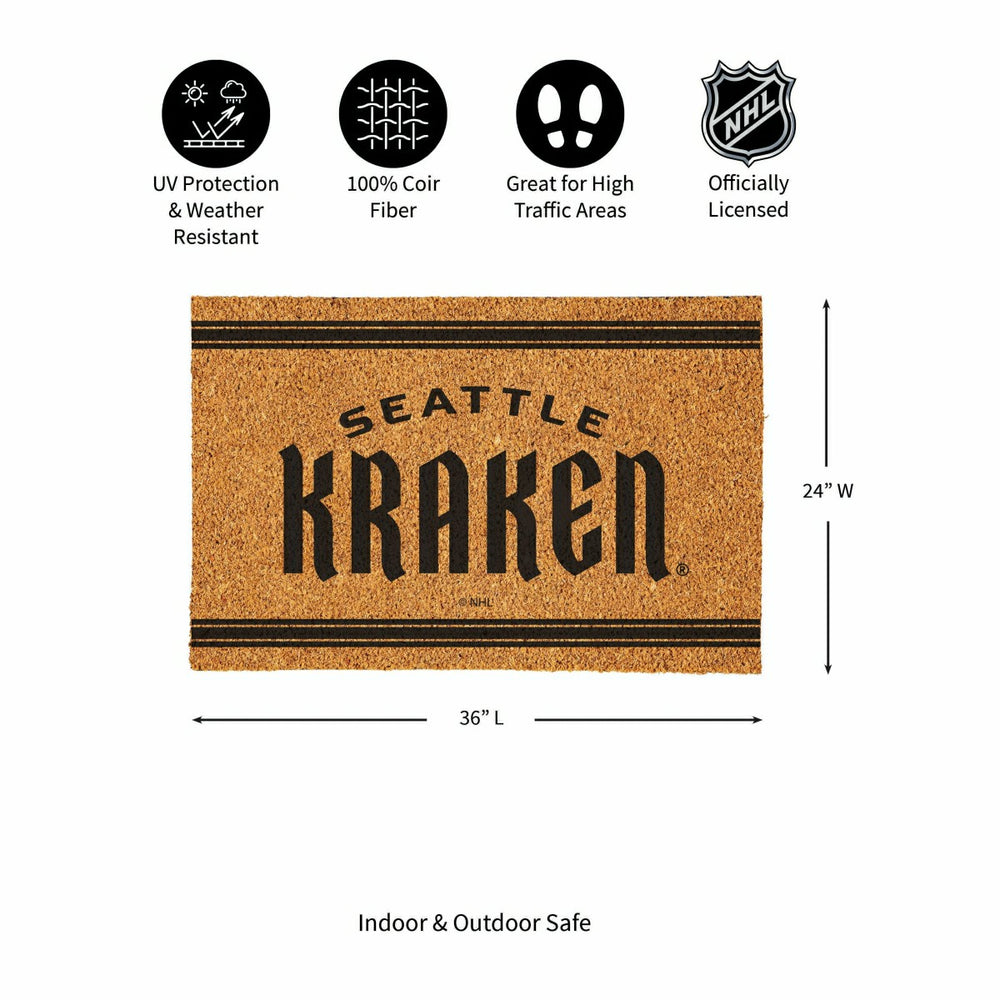 Seattle Kraken Large One Color Coir Mat, 36"x24" - NHL
