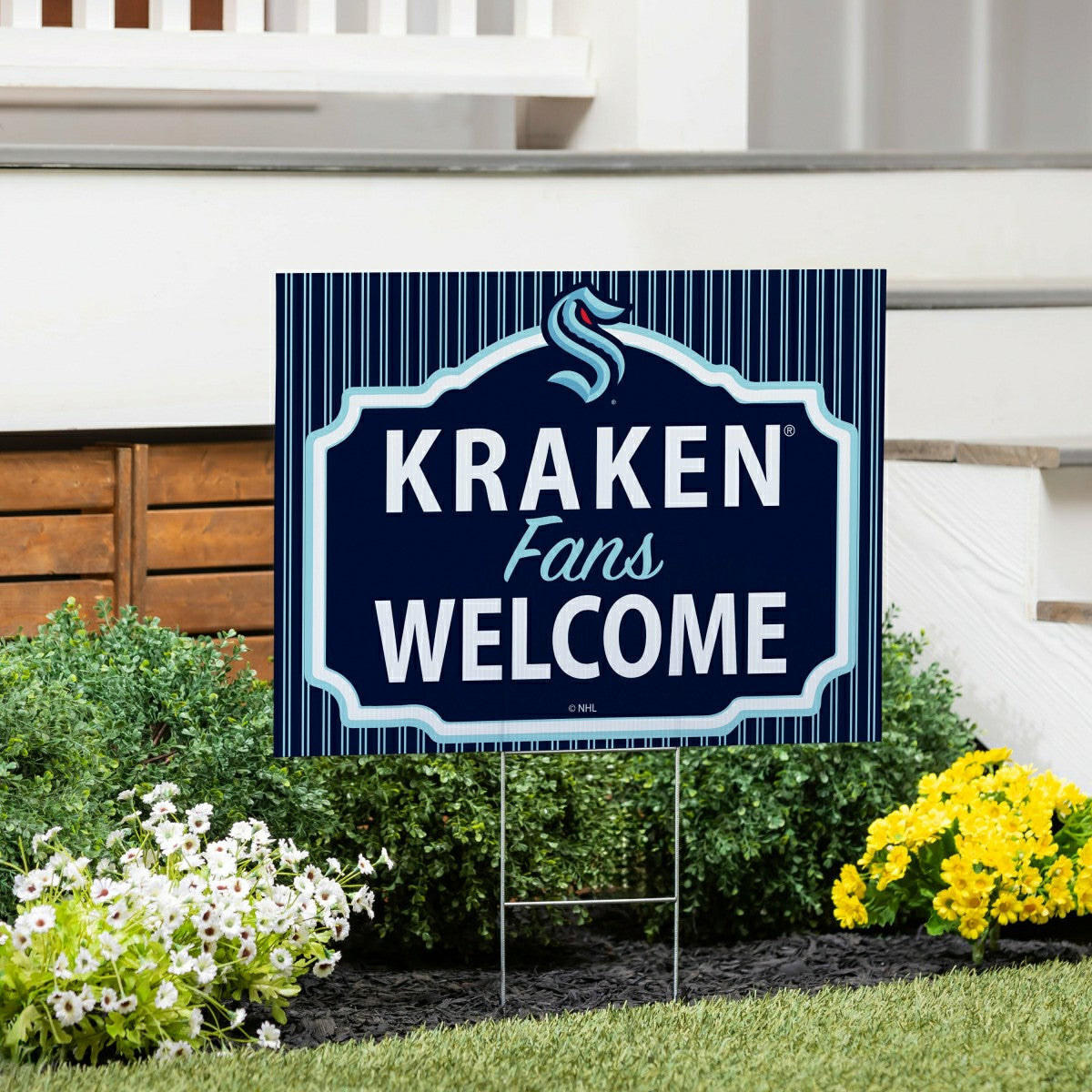 Seattle Kraken Coroplast Yard Sign, "Fans Welcome" - NHL Home