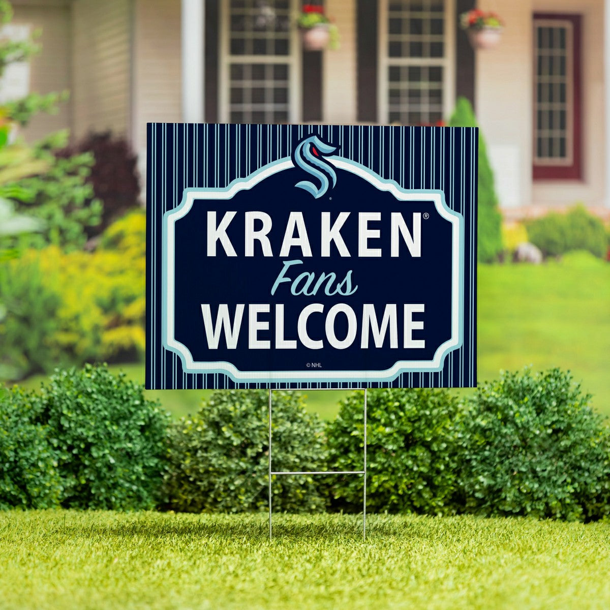 Seattle Kraken Coroplast Yard Sign, "Fans Welcome" - NHL Home