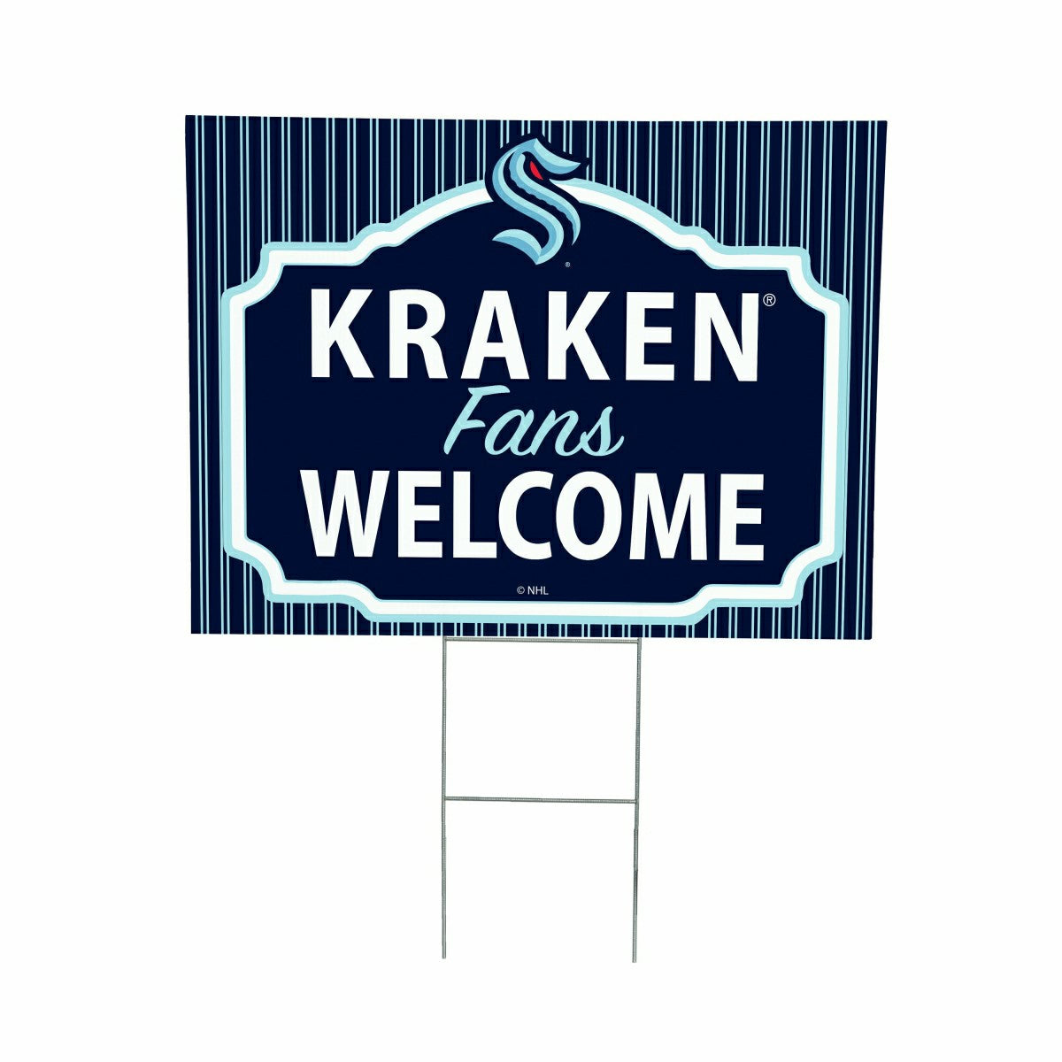 Seattle Kraken Coroplast Yard Sign, "Fans Welcome" - NHL Home