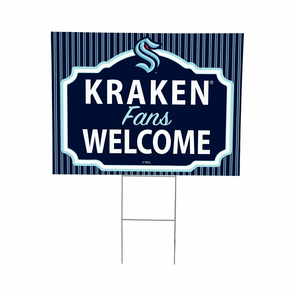 Seattle Kraken Coroplast Yard Sign, "Fans Welcome" - NHL Home