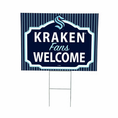 Seattle Kraken Coroplast Yard Sign, "Fans Welcome" - NHL Home