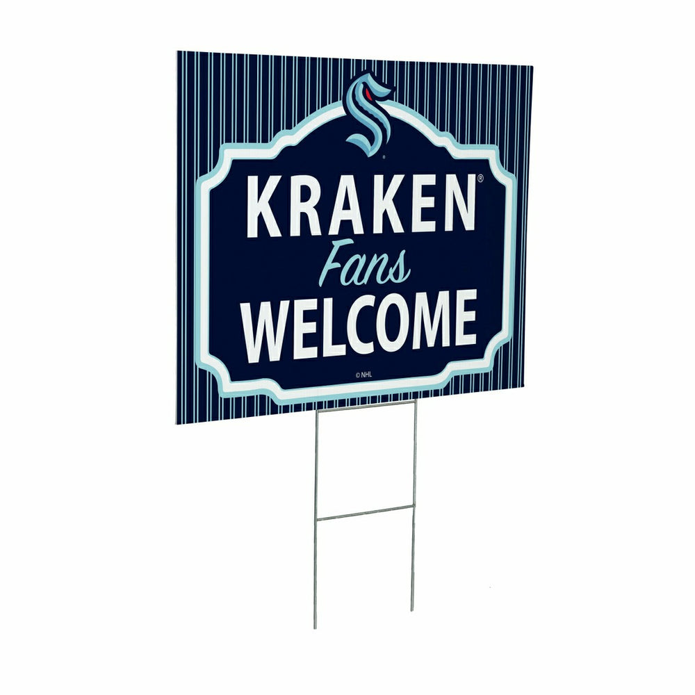 Seattle Kraken Coroplast Yard Sign, "Fans Welcome" - NHL Home