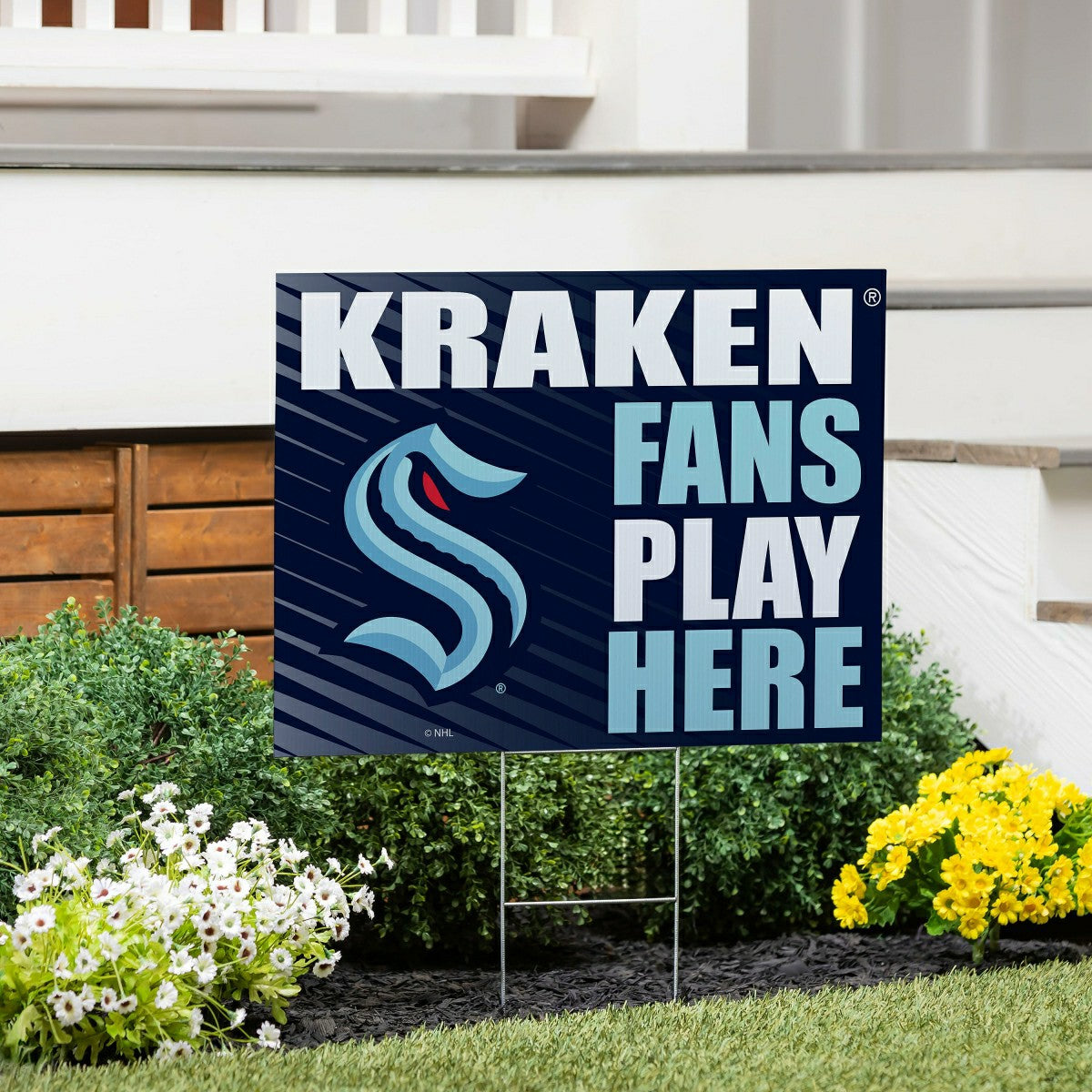 Seattle Kraken Coroplast Yard Sign "Fans Play Here" - NHL Home