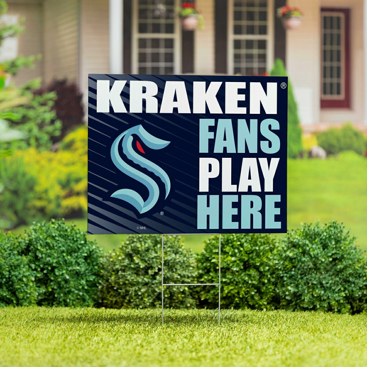 Seattle Kraken Coroplast Yard Sign "Fans Play Here" - NHL Home