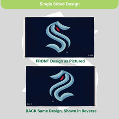 Seattle Kraken Single Sided Flag w/ 2 Grommets, 3'x5' - NHL Home