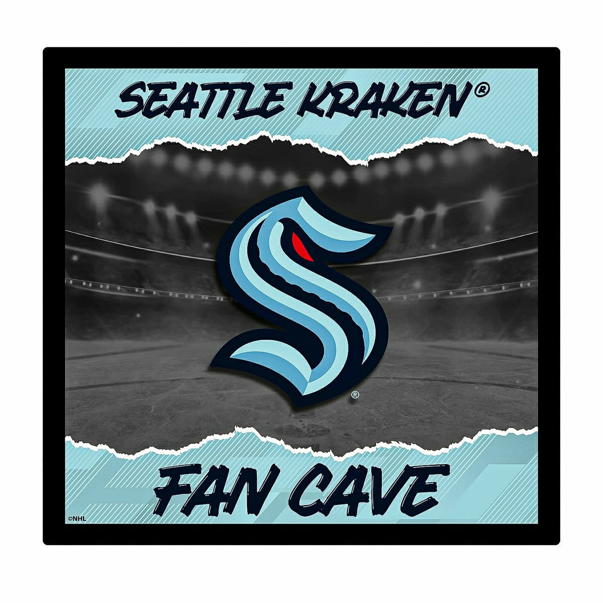 Seattle Kraken 23"H x 23"L LED Wall Decor, Edgelite, Square - NHL Home