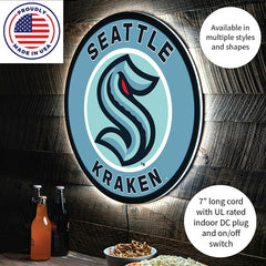 LED Wall Decor, Round, Seattle Kraken - NHL Home