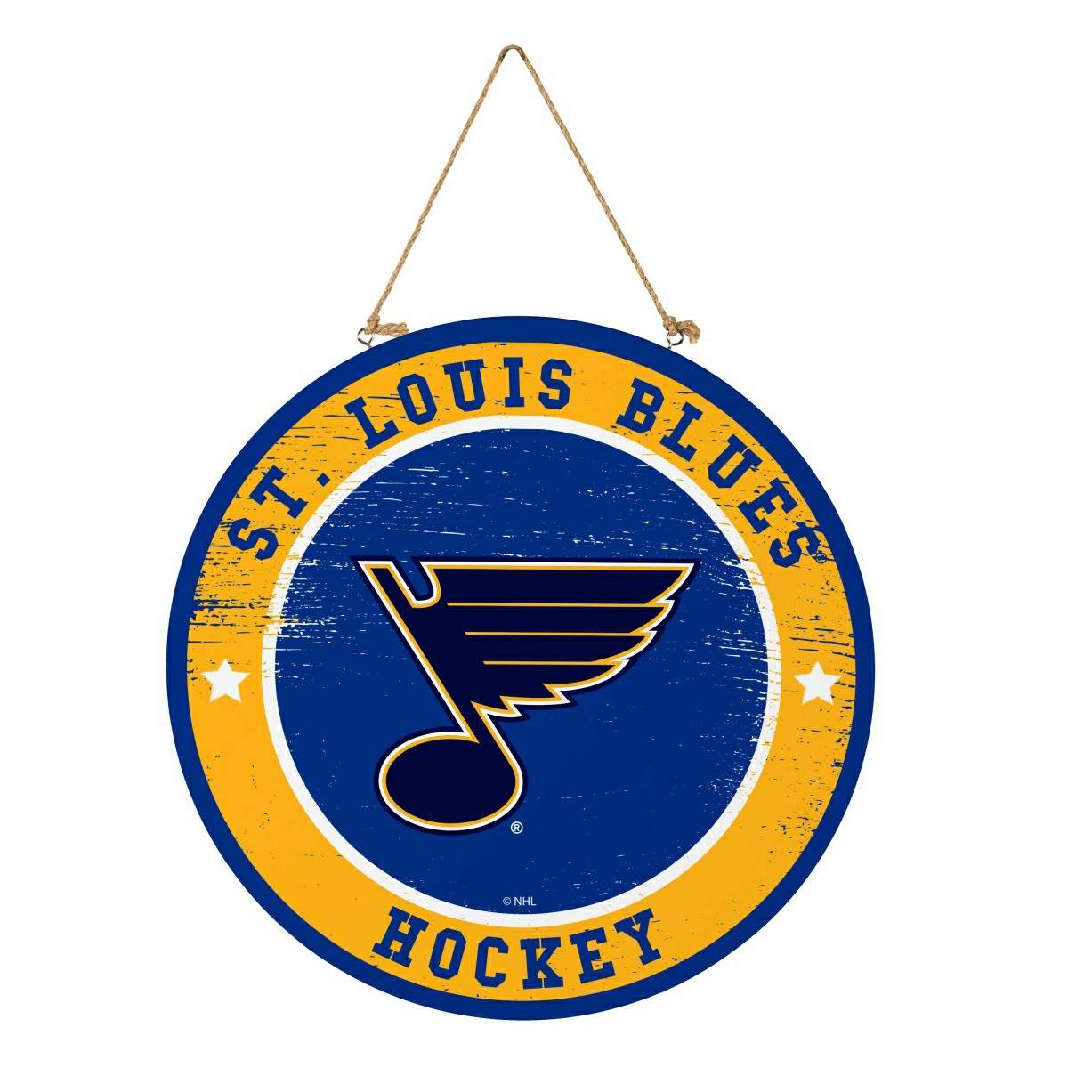 St Louis Blues Round Door Décor with Hanging Rope, 18x18 - NHL Home