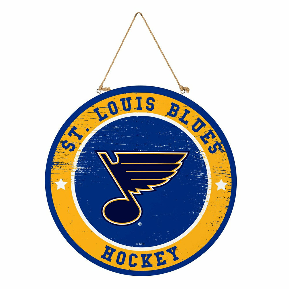 St Louis Blues Round Door Décor with Hanging Rope, 18x18 - NHL Home