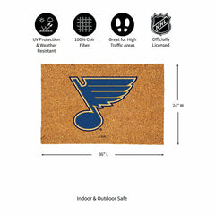 St Louis Blues Large Full Color Coir Mat, 36"x24" - NHL