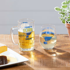 Stemless 17OZ Glass & Tankard 16OZ Gift Set, St Louis Blues - NHL Home