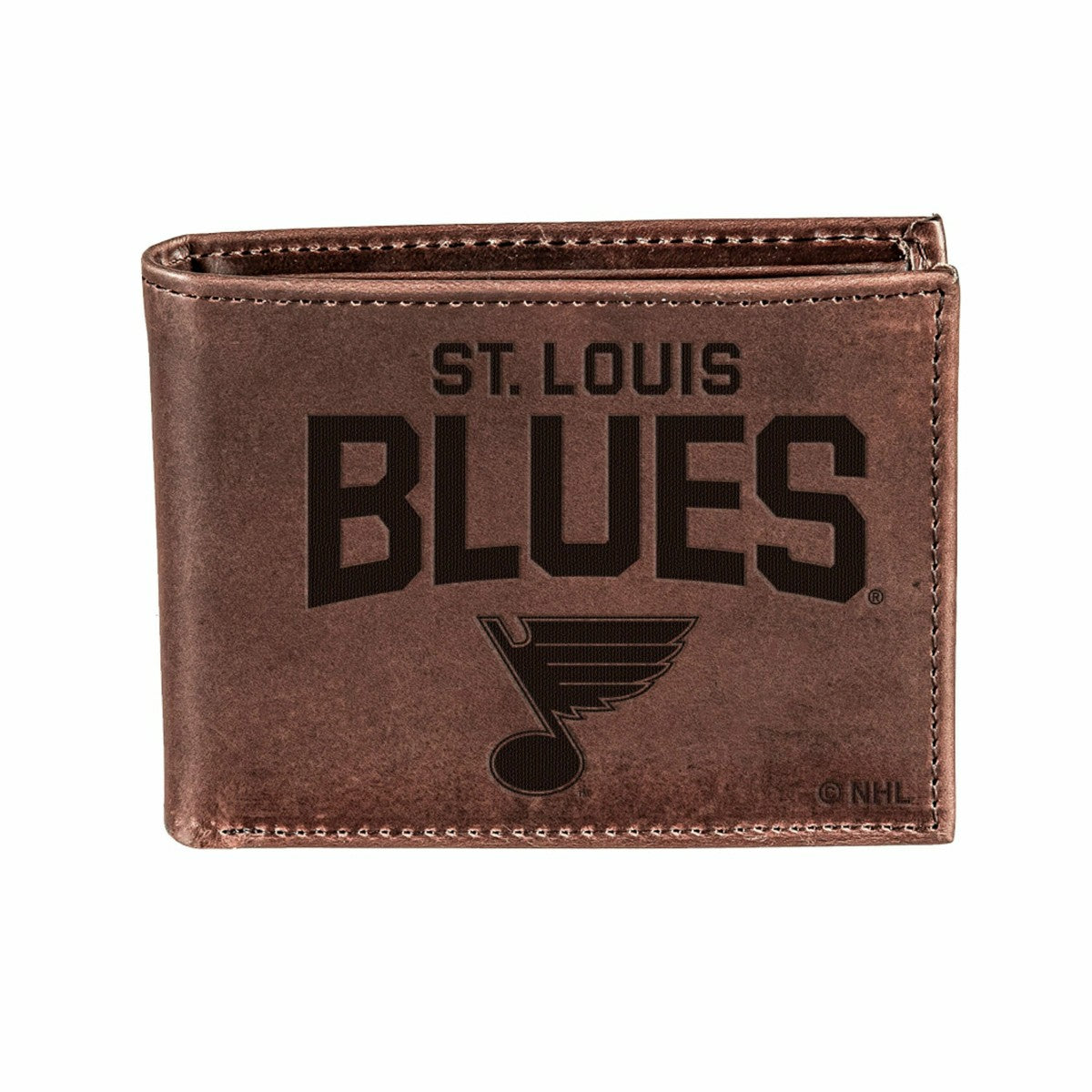 St Louis Blues, Bi-Fold Wallet, Brown, CH, 100% Genuine Leather - NHL Home