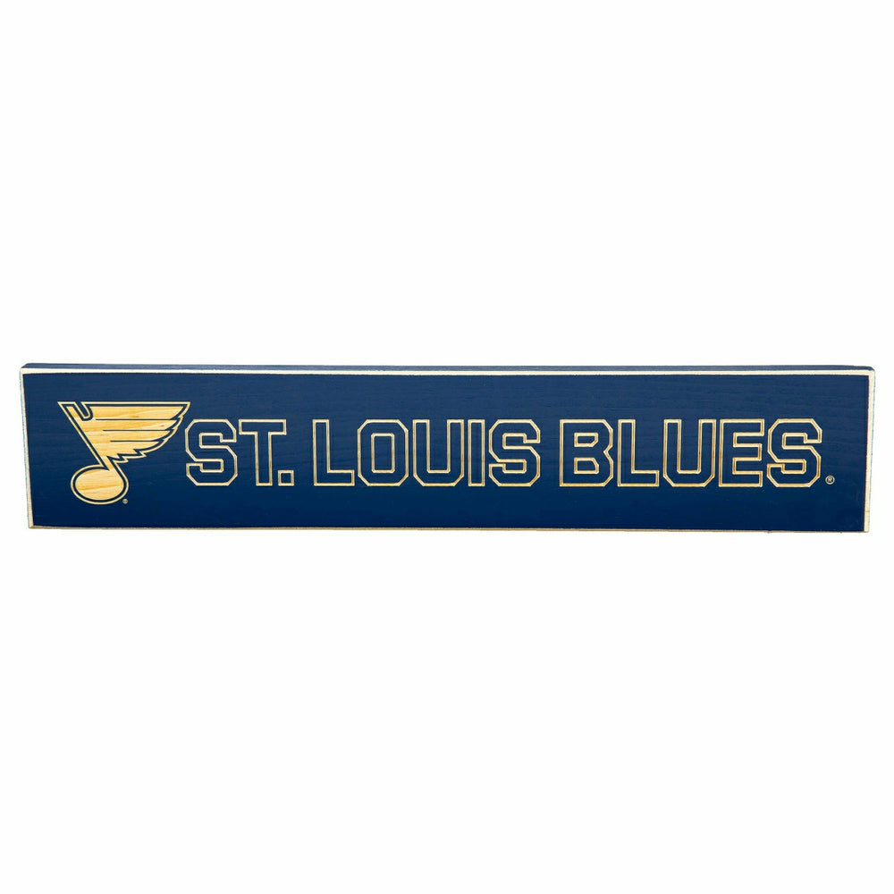 St Louis Blues Engraved Wood Sign, 3.5" x 18" - NHL Home