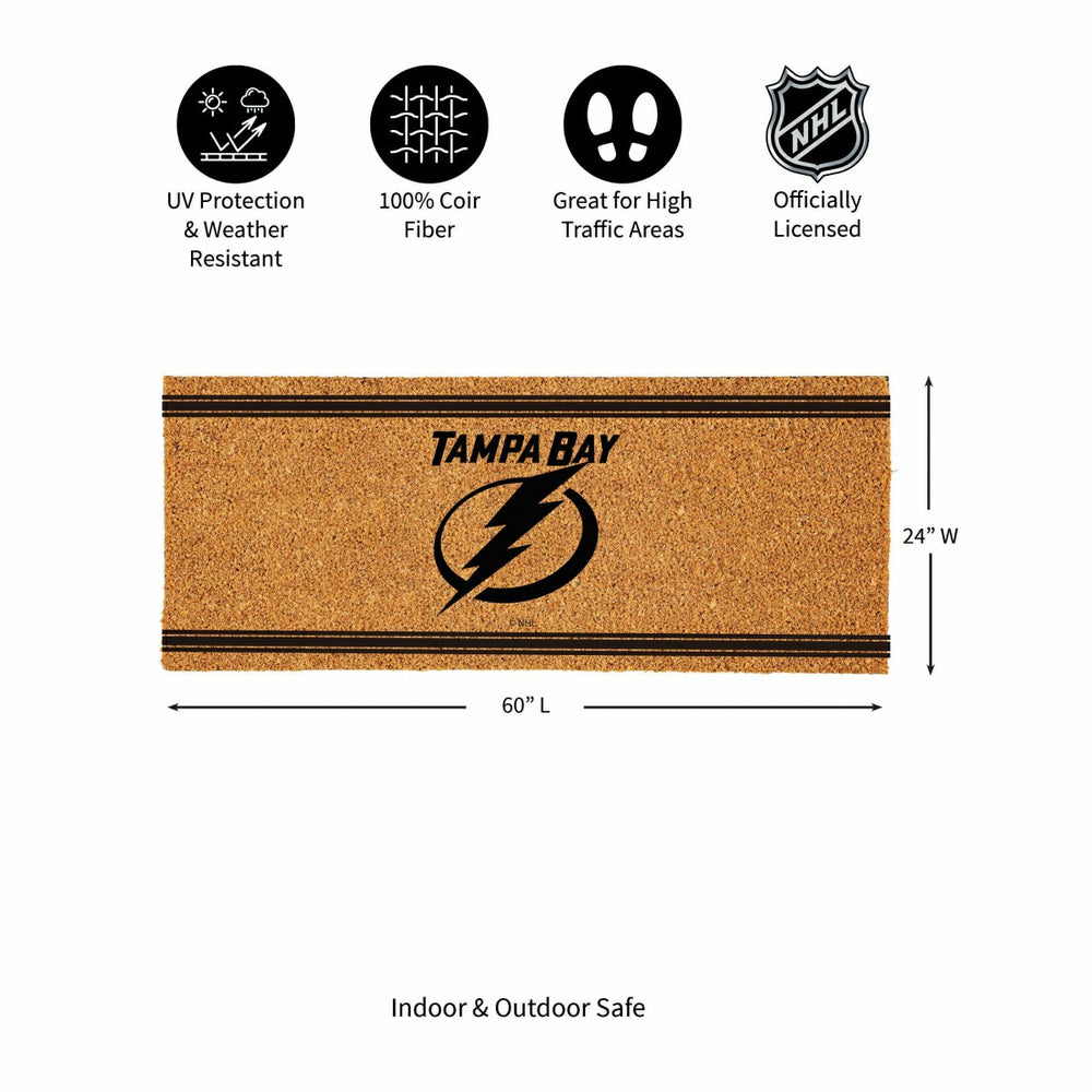 Tampa Bay Lightning Extra Large One Color Coir Mat, 60"x24" - NHL