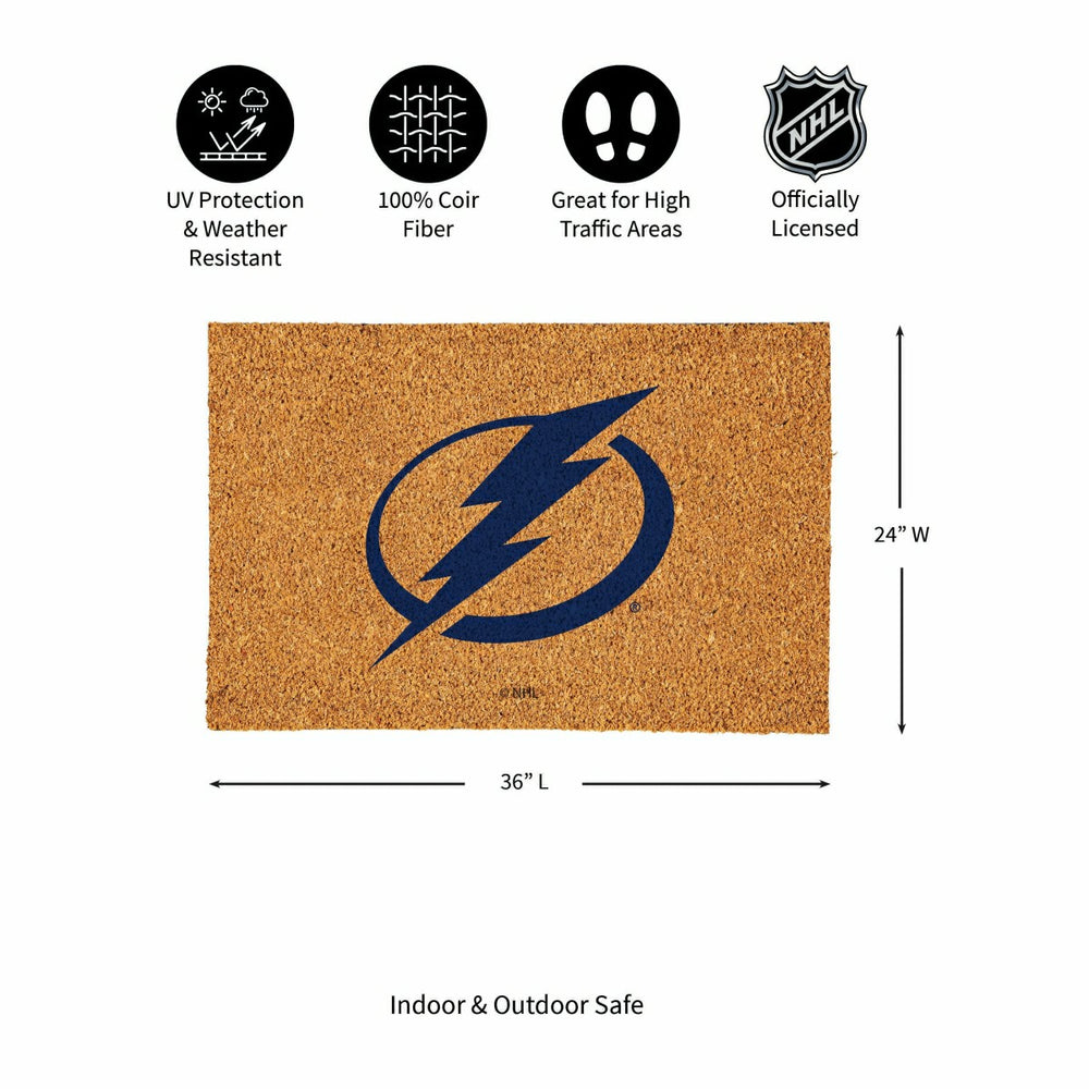 Tampa Bay Lightning Large Full Color Coir Mat, 36"x24" - NHL