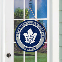 Toronto Maple Leafs Round Door Décor with Hanging Rope, 18x18 - NHL Home