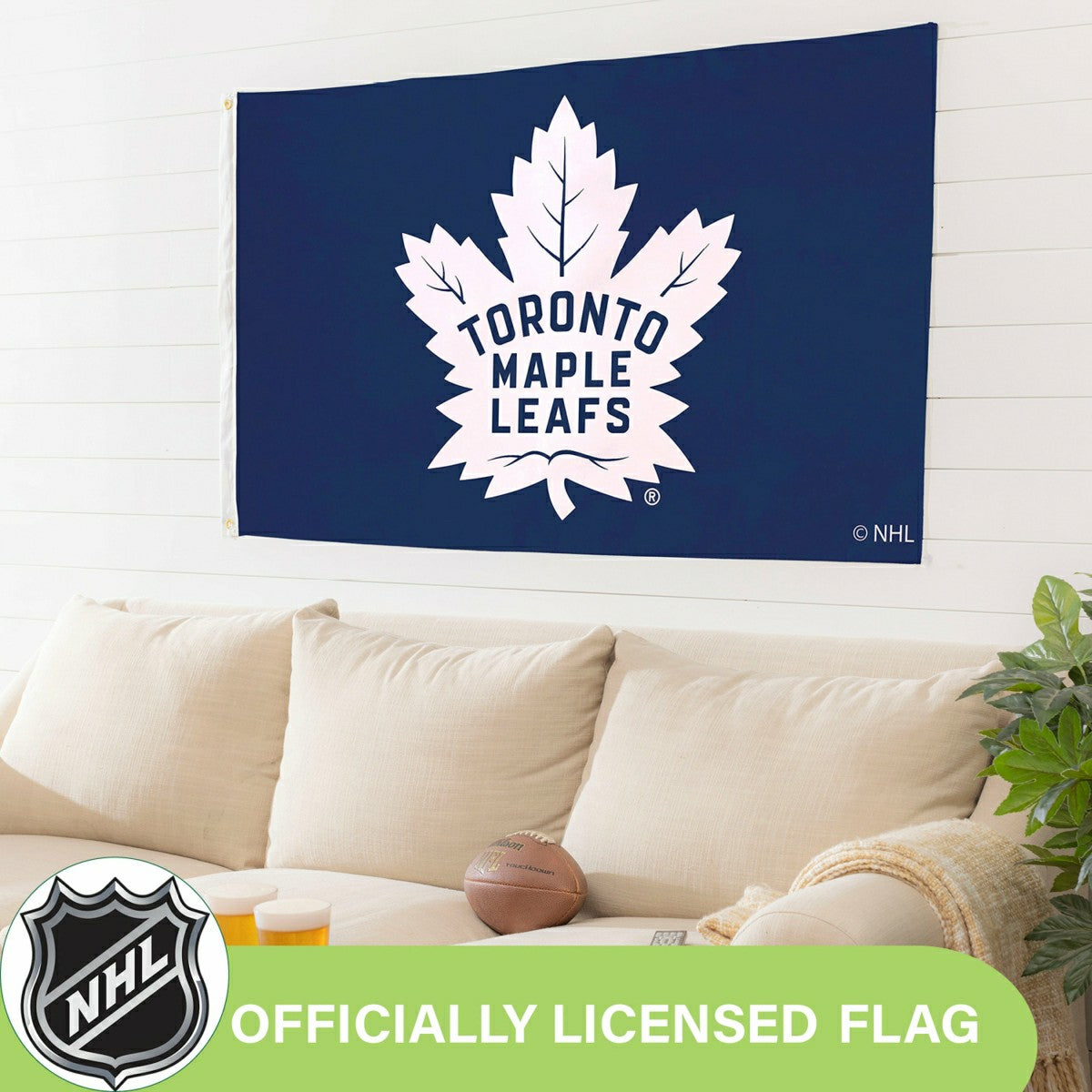 Toronto Maple Leafs Single Sided Flag with 2 Grommets, 3'x5' - NHL Home