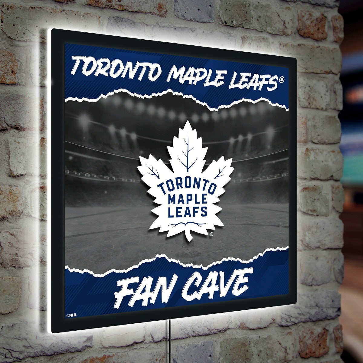 Toronto Maple Leafs 23"H x 23"L LED Wall Decor, Edgelite, Square - NHL Home