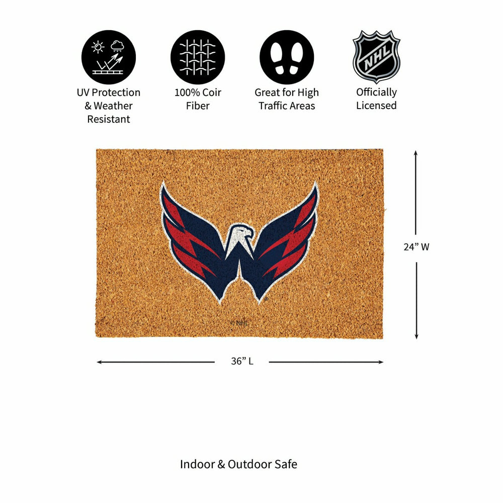 Washington Capitals Large Full Color Coir Mat, 36"x24" - NHL