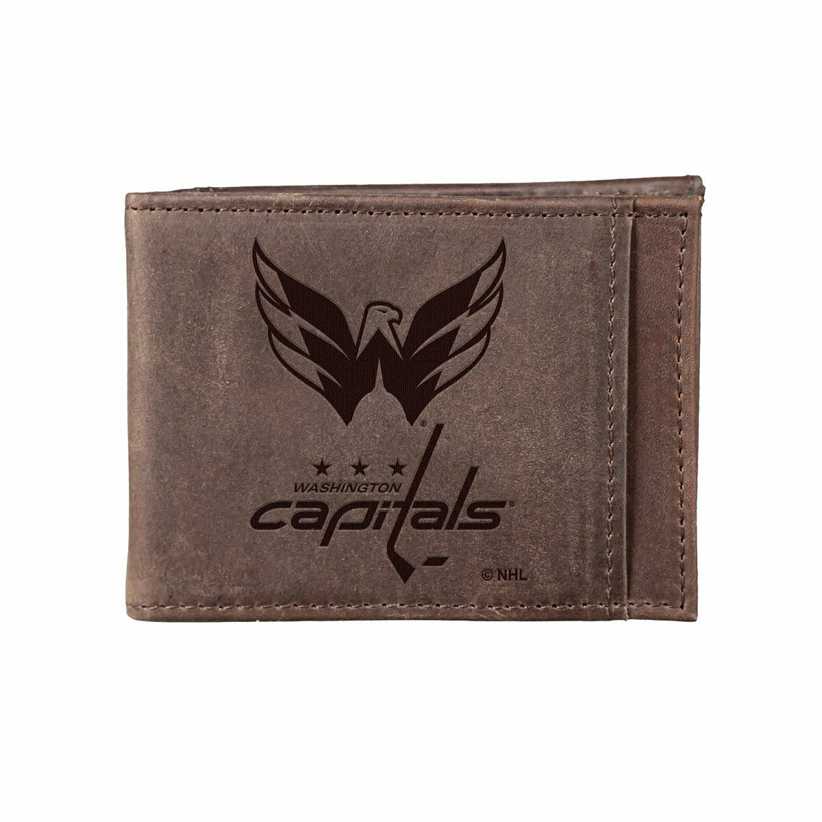Front Pocket Wallet w/ RFID Blocking, Washington Capitals, Brown - NHL Home
