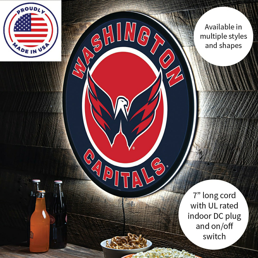 LED Wall Decor, Round, Washington Capitals - NHL Home