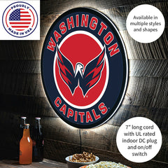 LED Wall Decor, Round, Washington Capitals - NHL Home