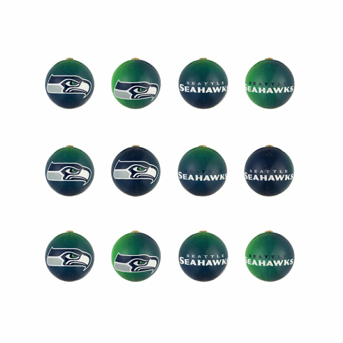 12pc Ornament Set, Seattle Seahawks - Home NFL