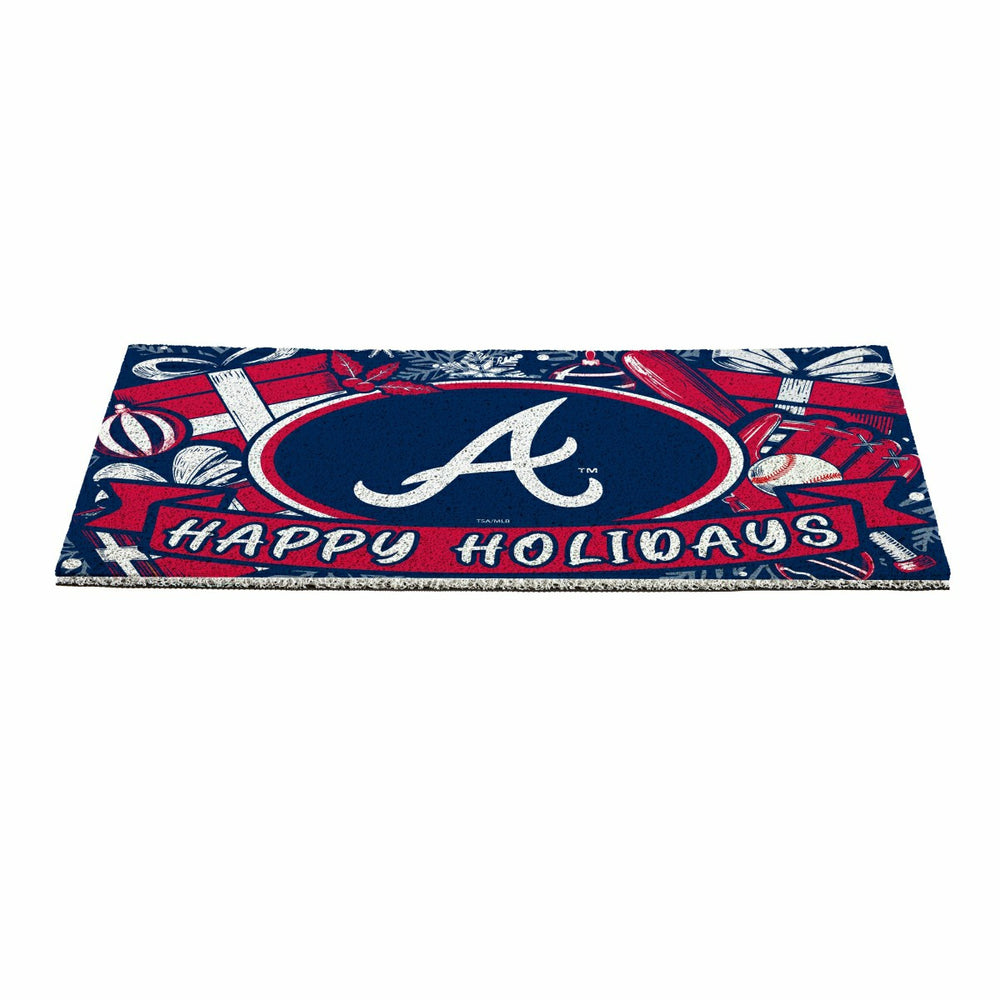 Atlanta Braves Holiday PVC Mat, 28"x16" - MLB