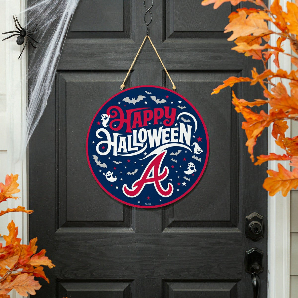 Atlanta Braves Halloween Round Door Décor with Hanging Rope, 18x18 - MLB Home