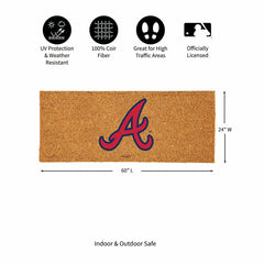 Atlanta Braves Extra Large Full Color Coir Mat, 60"x24" - MLB