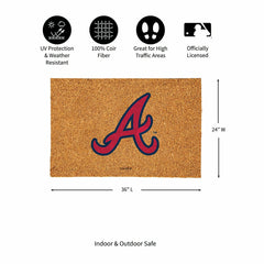 Atlanta Braves Large Full Color Coir Mat, 36"x24" - MLB