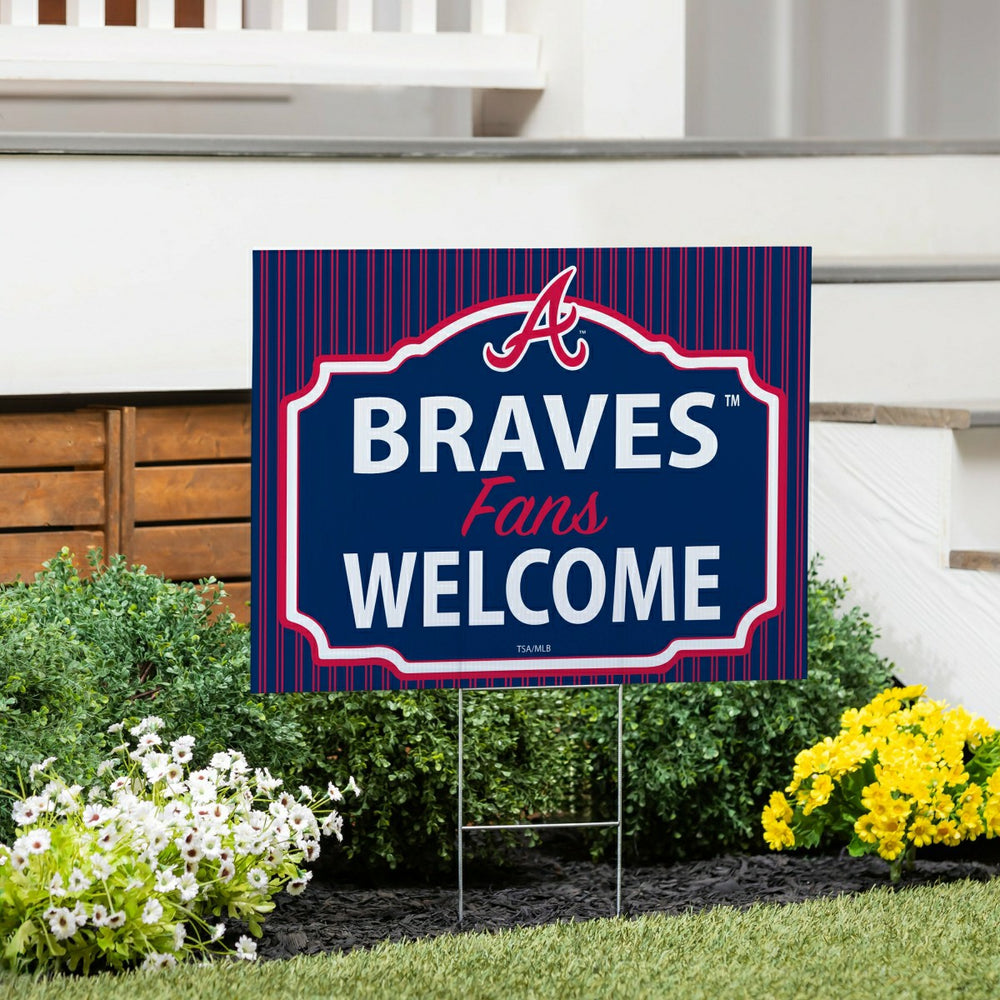 Atlanta Braves Coroplast Yard Sign, "Fans Welcome" - MLB Home